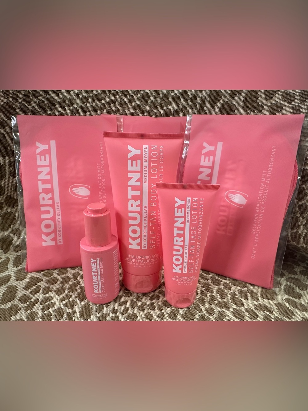 Lot of 6 Kourtney Kellar Tan~Clear Self-Tan Drops+Face Lotion+Body Lotion+Mitts